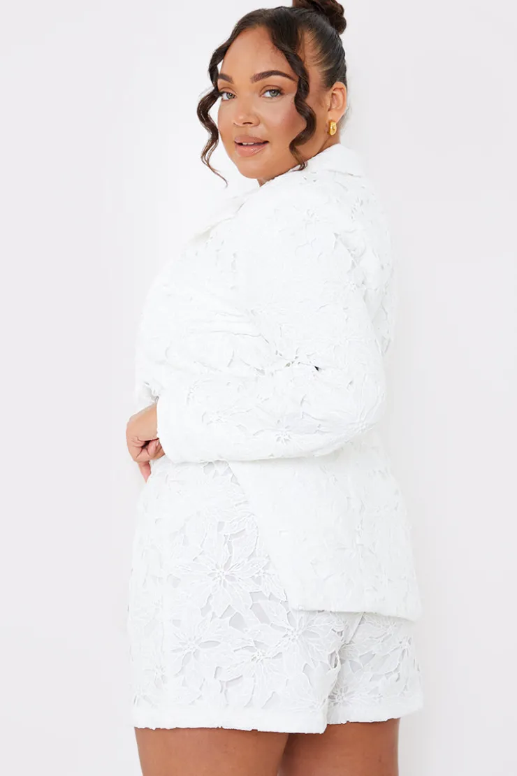 Outlet In the Style Lace Co-Ord Shorts white