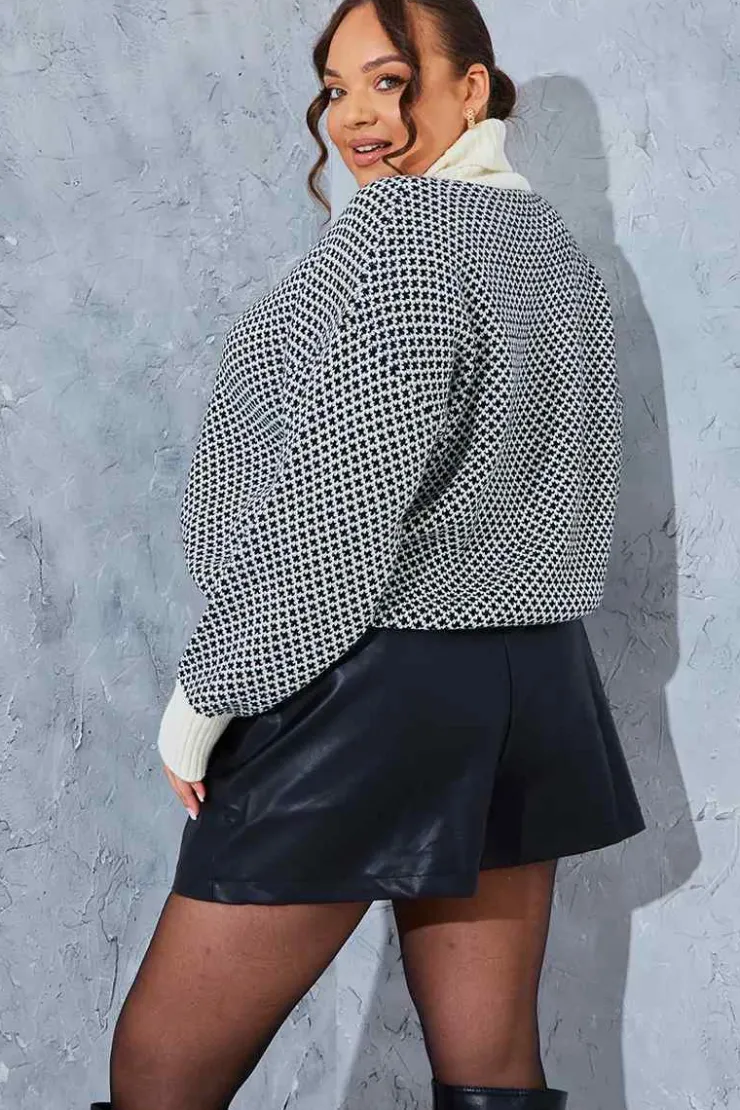 Clearance In the Style Leather Look High Waisted Boxy Shorts