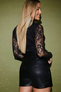 New In the Style Leather Look Skort