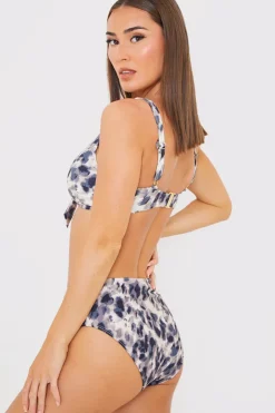 Discount Billie Faiers Leopard Print Control High Waisted Bikini Bottoms Camel