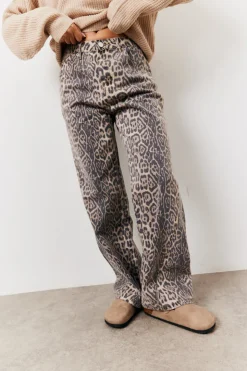 Online In The Style Leopard Straight Leg Jeans Animal print