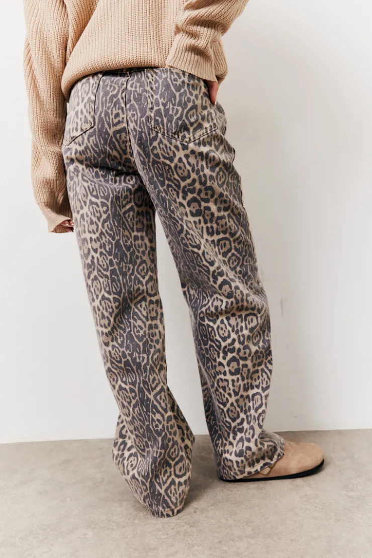 Online In The Style Leopard Straight Leg Jeans Animal print