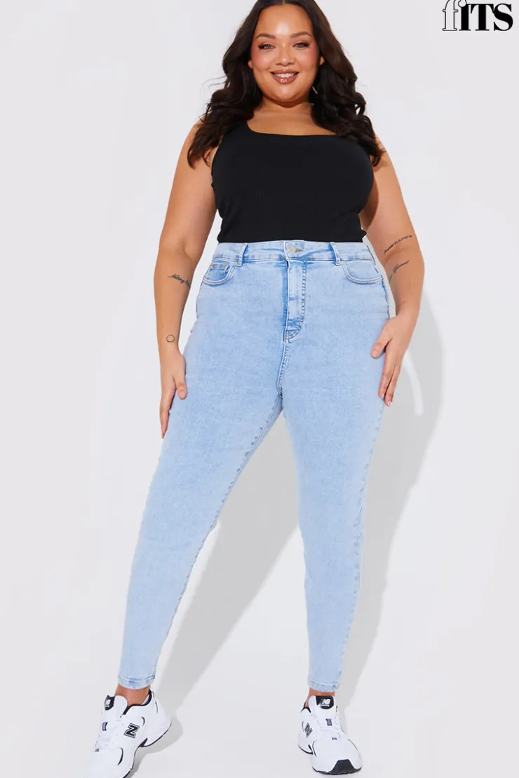 Hot Fits Light Wash Sculpt Shaper Jean Blue