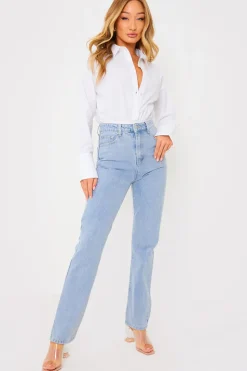 Best In the Style Light Wash Straight Leg Jeans Blue