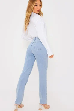 Best In the Style Light Wash Straight Leg Jeans Blue