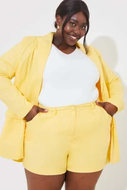 Sale In the Style Linen Look Co-Ord Shorts Lemon