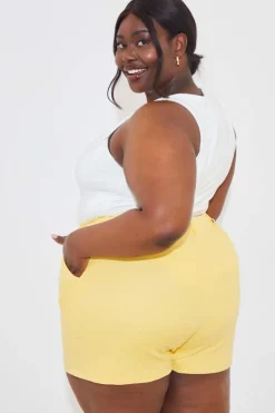 Sale In the Style Linen Look Co-Ord Shorts Lemon
