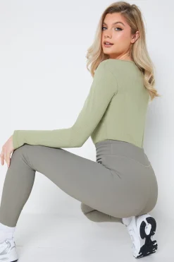 Best In The Style Long Sleeved Ribbed Square Neck Bodysuit