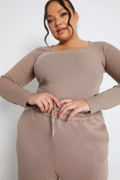 Best In The Style Long Sleeved Ribbed Square Neck Bodysuit