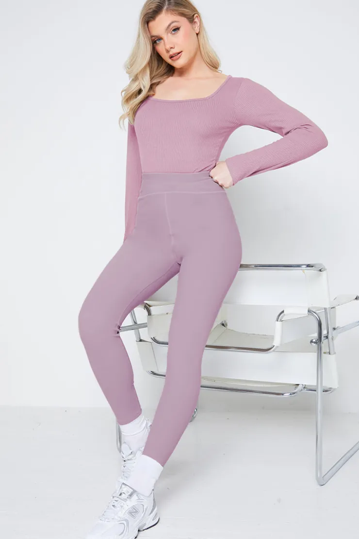 Best In The Style Long Sleeved Ribbed Square Neck Bodysuit