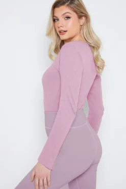 Best In The Style Long Sleeved Ribbed Square Neck Bodysuit