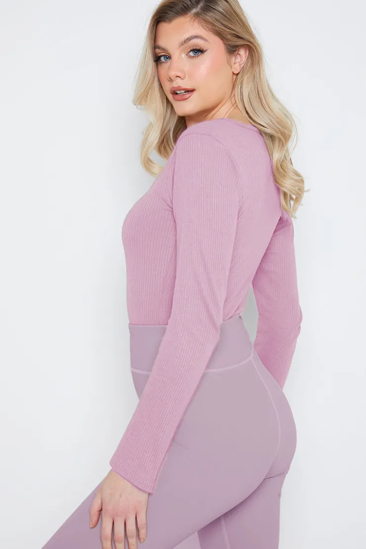 Best In The Style Long Sleeved Ribbed Square Neck Bodysuit