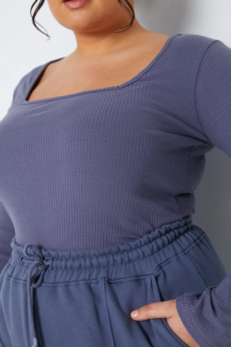 Best In The Style Long Sleeved Ribbed Square Neck Bodysuit