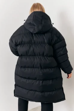 Discount In the Style Longline Puffer Coat Black