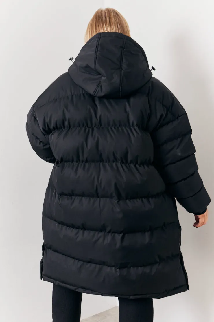 Discount In the Style Longline Puffer Coat Black