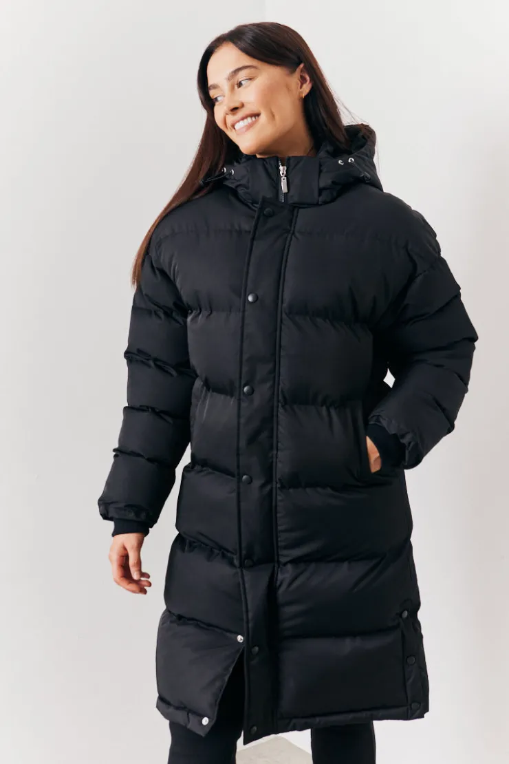 Discount In the Style Longline Puffer Coat Black