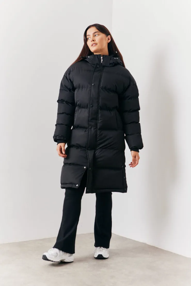 Discount In the Style Longline Puffer Coat Black