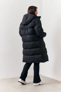 Discount In the Style Longline Puffer Coat Black
