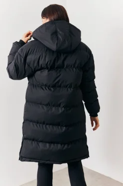 Discount In the Style Longline Puffer Coat Black