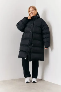 Discount In the Style Longline Puffer Coat Black