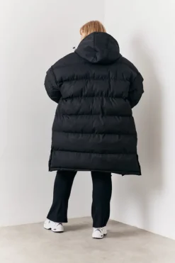 Discount In the Style Longline Puffer Coat Black