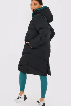 Hot In the Style Longline Puffer Coat black