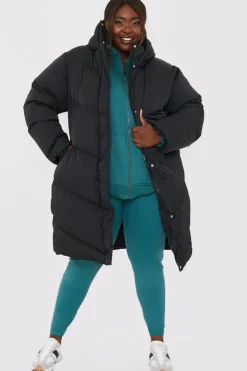 Hot In the Style Longline Puffer Coat black