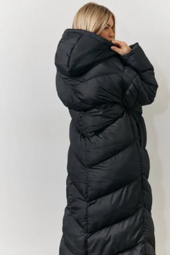 In the Style Longline Puffer Jacket Black