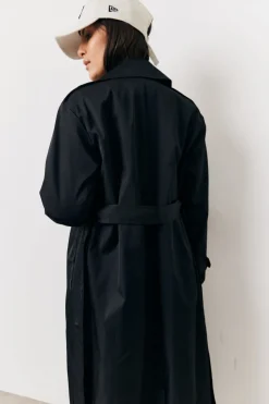 Fits Longline Trench Coat Black