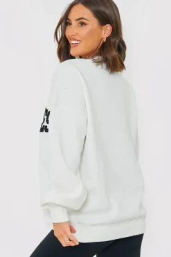 Sale In The Style Los Angeles Oversized Sweater Cream