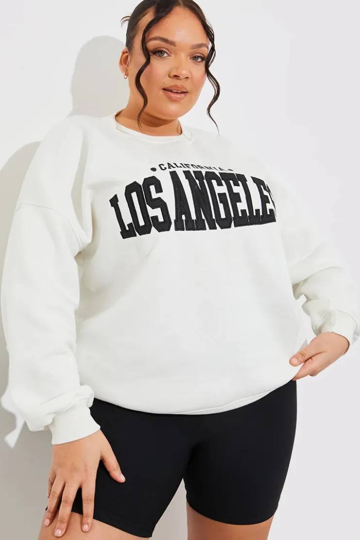Sale In The Style Los Angeles Oversized Sweater Cream