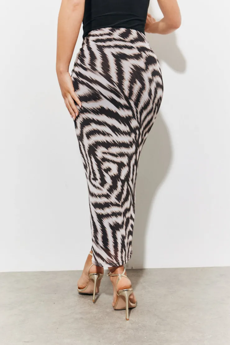 Outlet In The Style Magic Sculpting Printed Bodycon Midi Skirt Multi