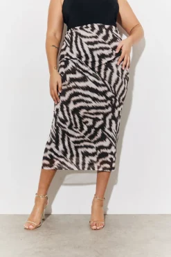Outlet In The Style Magic Sculpting Printed Bodycon Midi Skirt Multi
