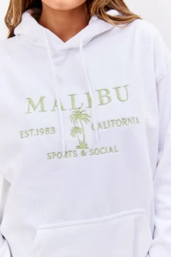 New In The Style Malibu Graphic Hoodie White