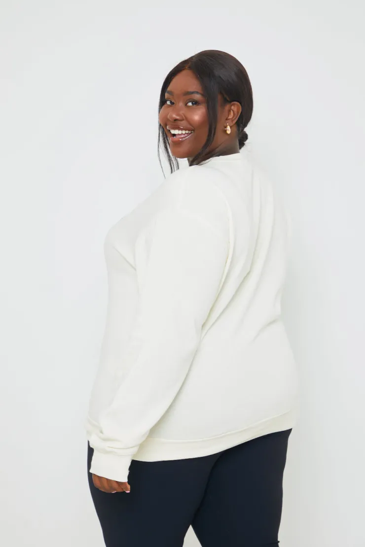 Hot In the Style Manhattan Slogan Sweater Cream