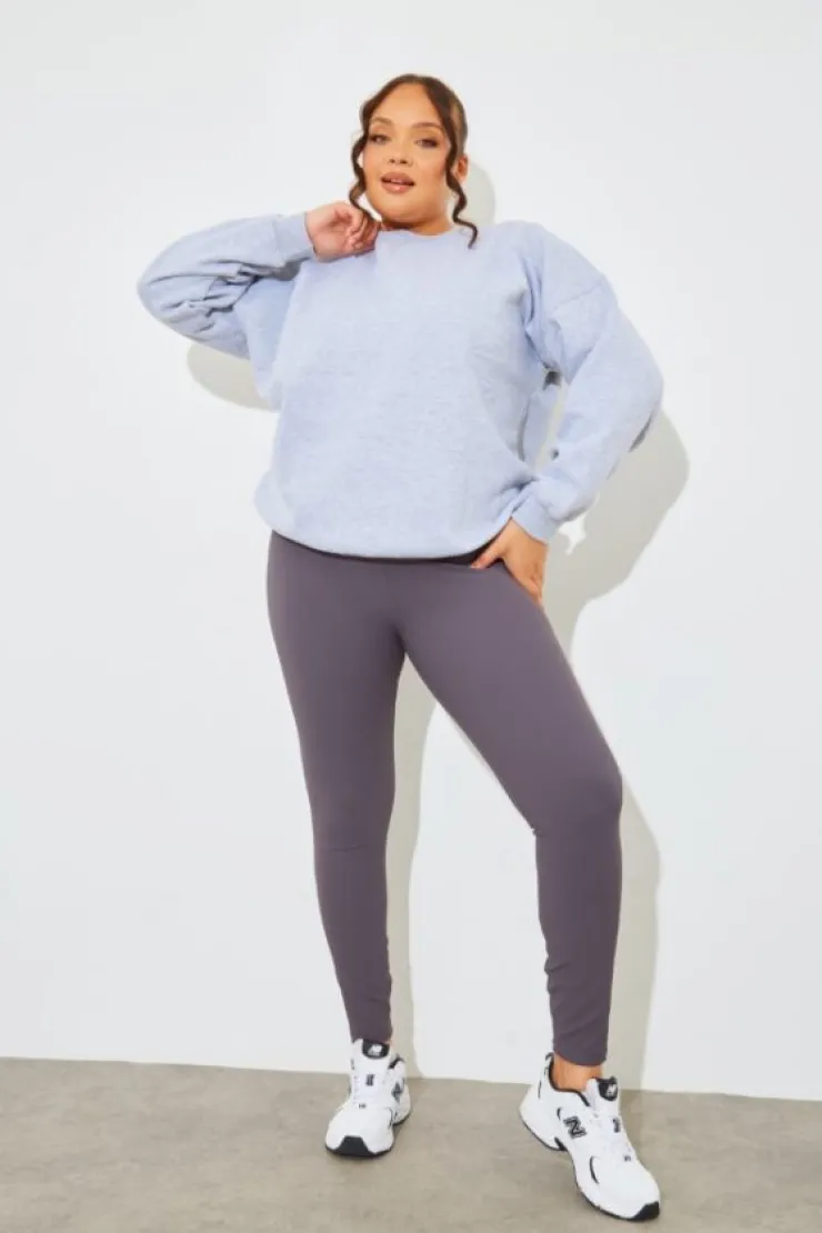 Clearance In The Style Marl Crew Neck Fleeceback Sweater Grey