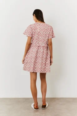 Clearance In the Style Maternity Floral Print Skater Dress Pink