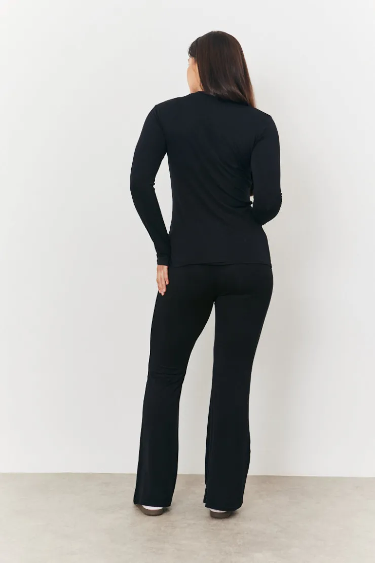 In the Style Maternity Long Sleeve T Shirt Black
