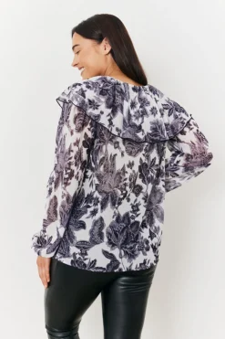 Discount In the Style Maternity Ruffle Blouse monochrome