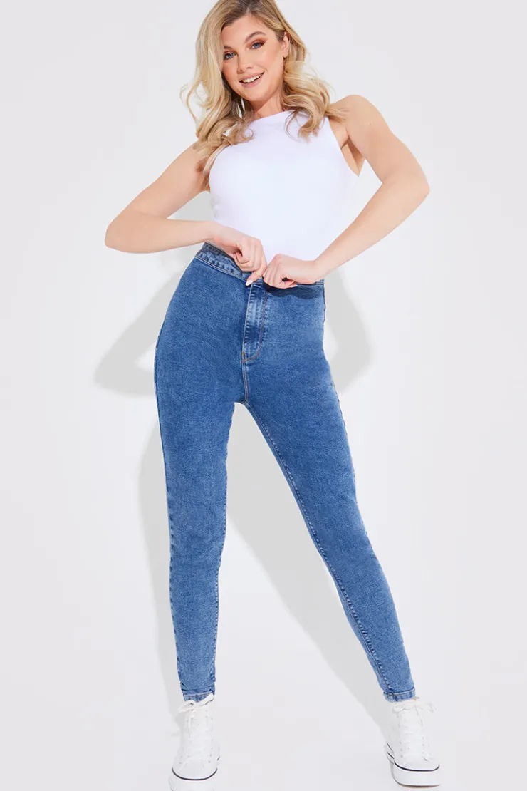 Outlet Fits Mid Jegging Blue