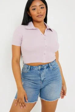 Best In The Style Mid Wash Ripped Denim Shorts Blue