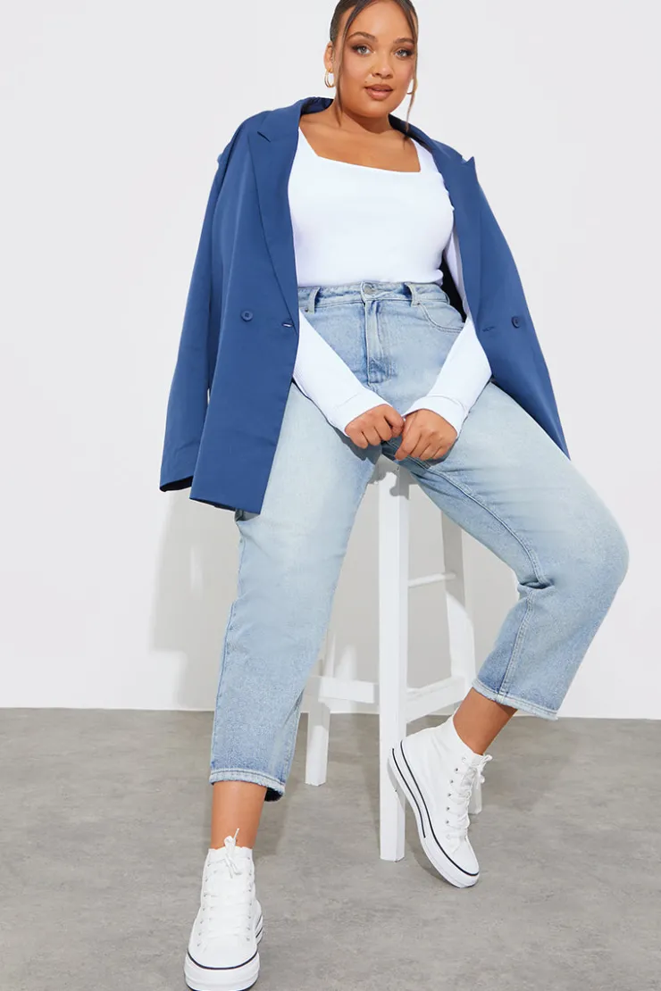 Online In The Style More Sustainable Ribbed Square Neck Bodysuit