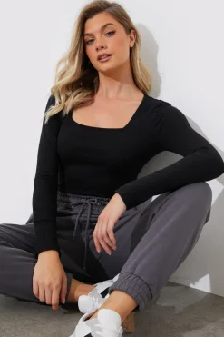 Online In The Style More Sustainable Ribbed Square Neck Bodysuit