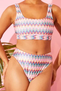 Outlet Billie Faiers Zig Zag High Waisted Bikini Bottoms Multi