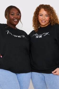 New In The Style Mummy To Be Slogan Sweater Black