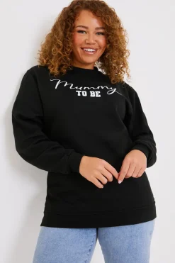 New In The Style Mummy To Be Slogan Sweater Black