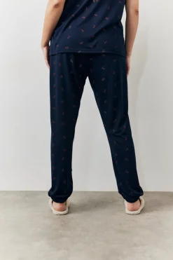 Best In The Style Cherry Print T Shirt and Cuff Jogger Pj Set Navy