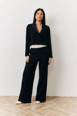 Clearance In The Style Occasion Cropped Tux Blazer Black
