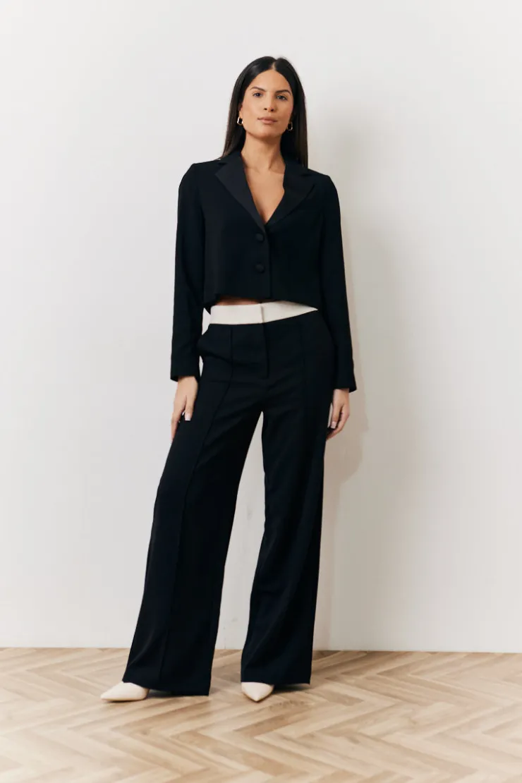 Clearance In The Style Occasion Cropped Tux Blazer Black