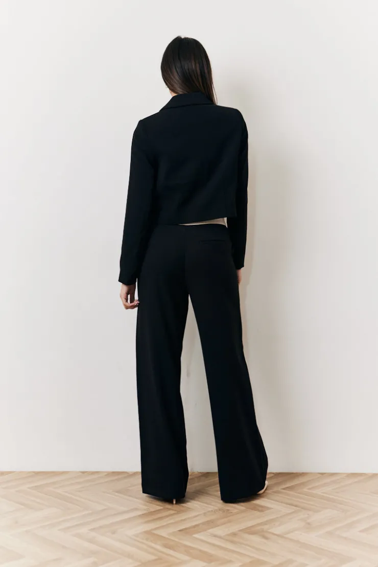 Clearance In The Style Occasion Cropped Tux Blazer Black